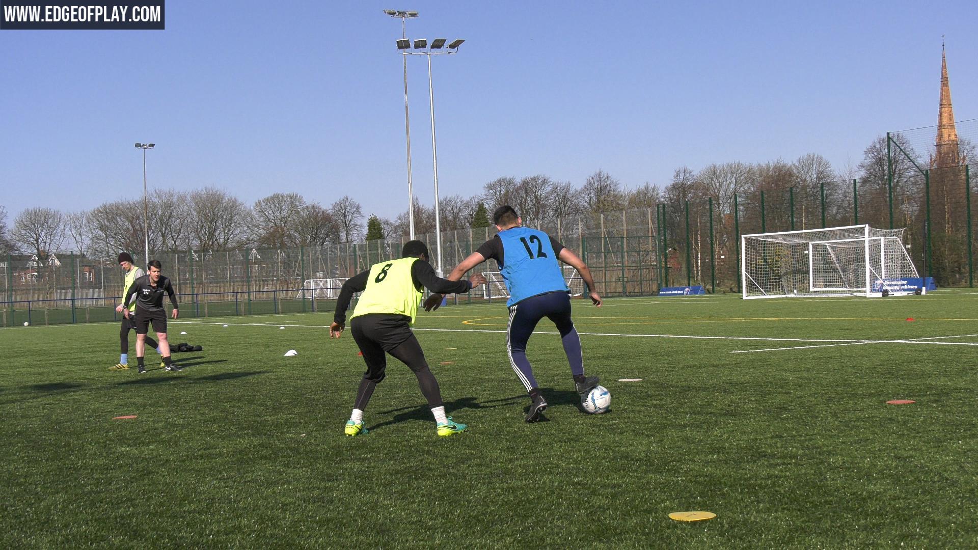 Edge of Play | 1v1 Defending Prevent Turning Practice Leading to SSG